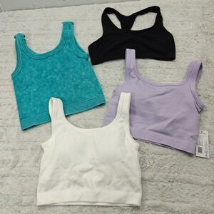 Womens Small Work Out Athletic Sports Bra Crop Top Lot of 4 Asst Brands Color